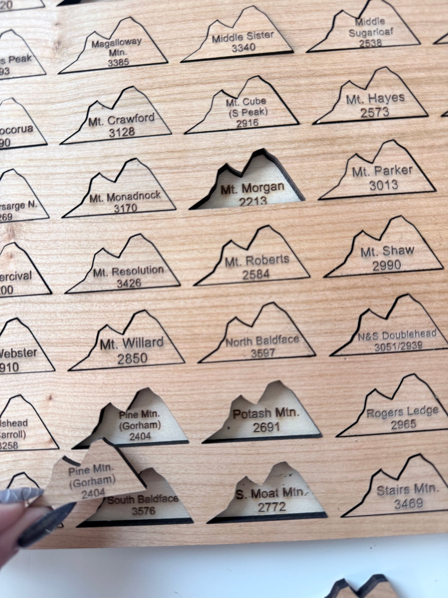 52 With a View Hiking Tracker – Interactive NH Mountain Checklist | Wooden 12x12 Hiker Gift | Add-A-Peak Adventure Board | Live Free and Hike