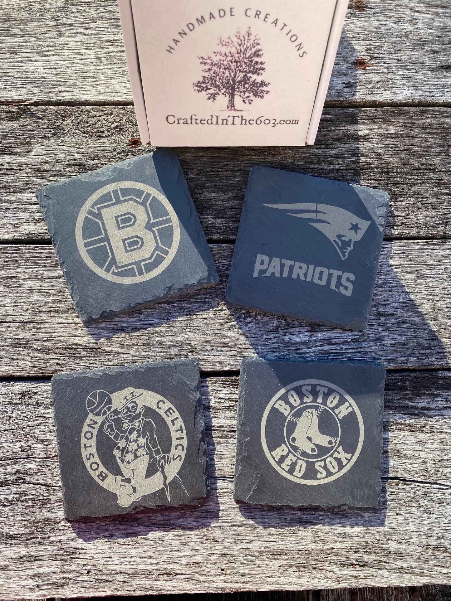 New England Sports Lover Slate Coasters