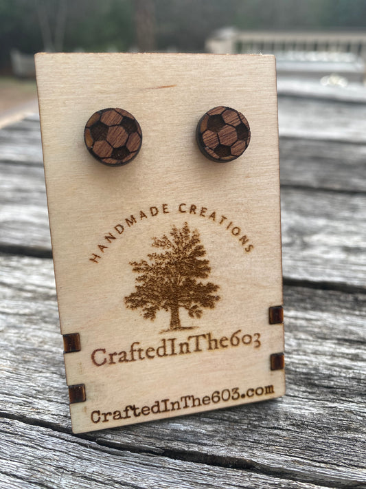 Soccer Ball Stud Earrings